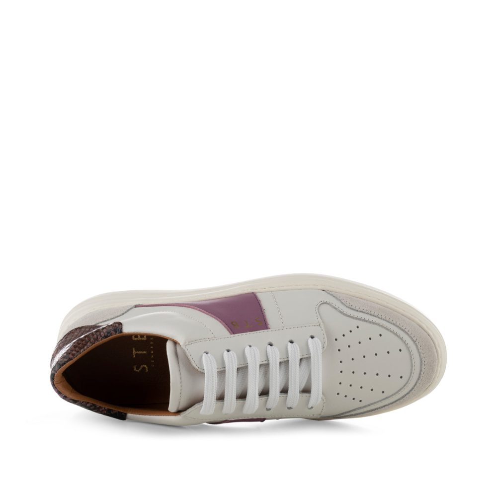 Valda sneaker suede leather - WHITE/LAVENDER MULTI - Image 4